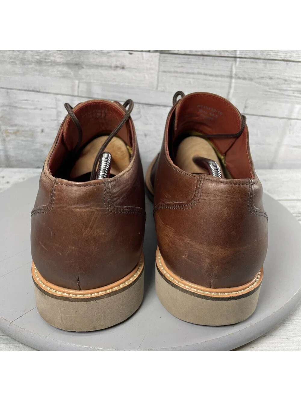 Samuel Windsor Mens Size 10.5 Brown Leather Oxford Cap Toe Dress Shoes P145112